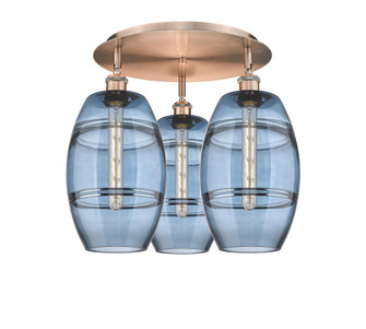 Vaz - 3 Light - 20 inch - Antique Copper - Semi-Flush Mount (3442|516-3C-AC-G557-8BL)