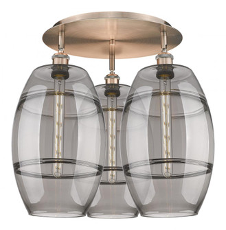 Vaz - 3 Light - 22 inch - Antique Copper - Semi-Flush Mount (3442|516-3C-AC-G557-10SM)