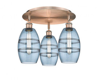Vaz - 3 Light - 18 inch - Antique Copper - Semi-Flush Mount (3442|516-3C-AC-G557-6BL)