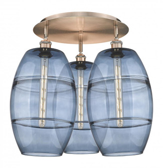 Vaz - 3 Light - 22 inch - Antique Copper - Semi-Flush Mount (3442|516-3C-AC-G557-10BL)