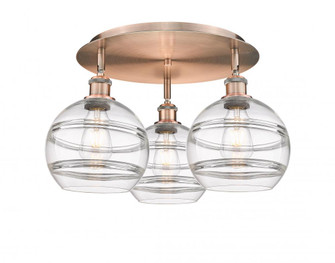 Rochester - 3 Light - 20 inch - Antique Copper - Semi-Flush Mount (3442|516-3C-AC-G556-8CL)