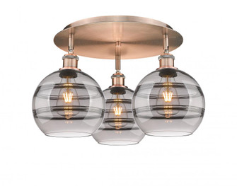 Rochester - 3 Light - 20 inch - Antique Copper - Semi-Flush Mount (3442|516-3C-AC-G556-8SM)