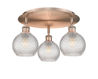 Athens - 3 Light - 18 inch - Antique Copper - Semi-Flush Mount (3442|516-3C-AC-G122C-6CL)