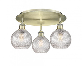 Athens - 3 Light - 18 inch - Antique Brass - Semi-Flush Mount (3442|516-3C-AB-G122C-6CL)