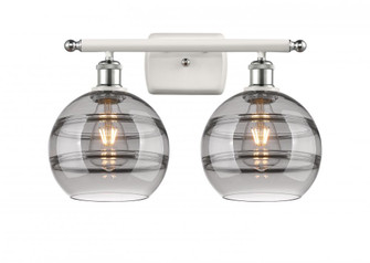 Rochester - 2 Light - 18 inch - White Polished Chrome - Bath Vanity Light (3442|516-2W-WPC-G556-8SM)