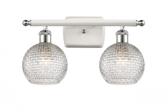 Athens - 2 Light - 16 inch - White Polished Chrome - Bath Vanity Light (3442|516-2W-WPC-G122C-6CL)