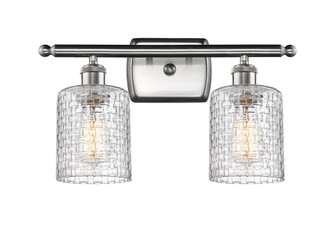 Cobbleskill - 2 Light - 15 inch - Brushed Satin Nickel - Bath Vanity Light (3442|516-2W-SN-G112C-5CL)