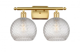 Athens - 2 Light - 18 inch - Satin Gold - Bath Vanity Light (3442|516-2W-SG-G122C-8CL)