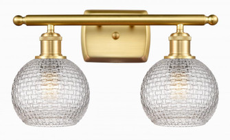 Athens - 2 Light - 16 inch - Satin Gold - Bath Vanity Light (3442|516-2W-SG-G122C-6CL)