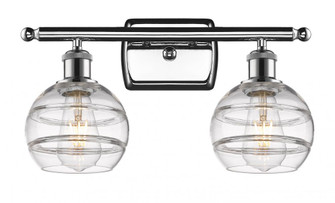 Rochester - 2 Light - 16 inch - Polished Chrome - Bath Vanity Light (3442|516-2W-PC-G556-6CL)