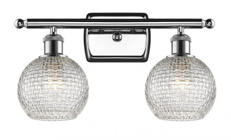 Athens - 2 Light - 16 inch - Polished Chrome - Bath Vanity Light (3442|516-2W-PC-G122C-6CL)