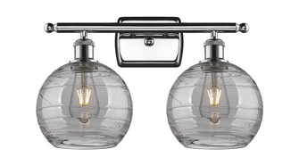 Athens Deco Swirl - 2 Light - 18 inch - Polished Chrome - Bath Vanity Light (3442|516-2W-PC-G1213-8SM)