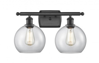 Athens - 2 Light - 18 inch - Matte Black - Bath Vanity Light (3442|516-2W-BK-G122C-8CL)