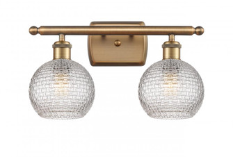 Athens - 2 Light - 16 inch - Brushed Brass - Bath Vanity Light (3442|516-2W-BB-G122C-6CL)