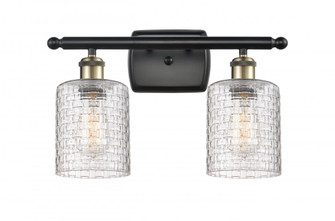Cobbleskill - 2 Light - 15 inch - Black Antique Brass - Bath Vanity Light (3442|516-2W-BAB-G112C-5CL)
