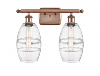 Vaz - 2 Light - 16 inch - Antique Copper - Bath Vanity Light (3442|516-2W-AC-G557-6CL)