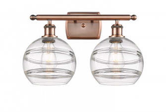 Rochester - 2 Light - 18 inch - Antique Copper - Bath Vanity Light (3442|516-2W-AC-G556-8CL)