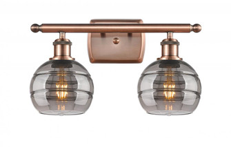 Rochester - 2 Light - 16 inch - Antique Copper - Bath Vanity Light (3442|516-2W-AC-G556-6SM)
