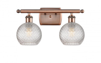 Athens - 2 Light - 16 inch - Antique Copper - Bath Vanity Light (3442|516-2W-AC-G122C-6CL)