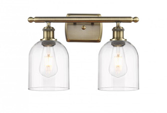 Bella - 2 Light - 16 inch - Antique Brass - Bath Vanity Light (3442|516-2W-AB-G558-6CL)