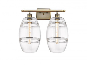 Vaz - 2 Light - 18 inch - Antique Brass - Bath Vanity Light (3442|516-2W-AB-G557-8CL)