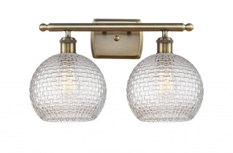 Athens - 2 Light - 18 inch - Antique Brass - Bath Vanity Light (3442|516-2W-AB-G122C-8CL)