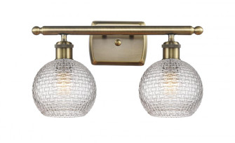 Athens - 2 Light - 16 inch - Antique Brass - Bath Vanity Light (3442|516-2W-AB-G122C-6CL)