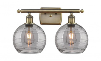 Athens Deco Swirl - 2 Light - 18 inch - Antique Brass - Bath Vanity Light (3442|516-2W-AB-G1213-8SM)