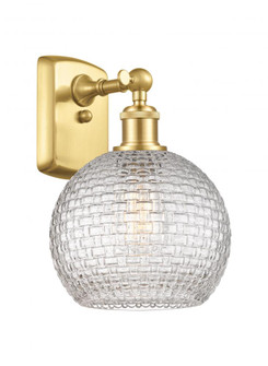 Athens - 1 Light - 8 inch - Satin Gold - Sconce (3442|516-1W-SG-G122C-8CL)
