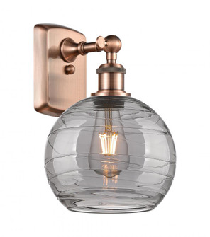Athens Deco Swirl - 1 Light - 8 inch - Antique Copper - Sconce (3442|516-1W-AC-G1213-8SM)