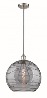 Athens Deco Swirl - 1 Light - 14 inch - Brushed Satin Nickel - Pendant (3442|516-1S-SN-G1213-14SM)