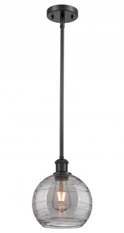 Athens Deco Swirl - 1 Light - 8 inch - Matte Black - Mini Pendant (3442|516-1S-BK-G1213-8SM)
