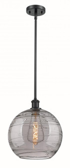Athens Deco Swirl - 1 Light - 12 inch - Matte Black - Mini Pendant (3442|516-1S-BK-G1213-12SM)