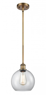 Athens - 1 Light - 8 inch - Brushed Brass - Mini Pendant (3442|516-1S-BB-G122C-8CL)