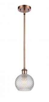 Athens - 1 Light - 6 inch - Antique Copper - Mini Pendant (3442|516-1S-AC-G122C-6CL)