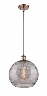Athens Deco Swirl - 1 Light - 12 inch - Antique Copper - Mini Pendant (3442|516-1S-AC-G1213-12SM)