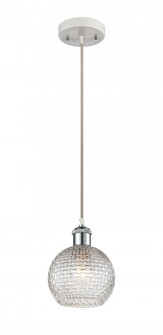 Athens - 1 Light - 6 inch - White Polished Chrome - Cord hung - Mini Pendant (3442|516-1P-WPC-G122C-6CL)