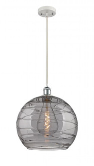 Athens Deco Swirl - 1 Light - 14 inch - White Polished Chrome - Cord hung - Pendant (3442|516-1P-WPC-G1213-14SM)