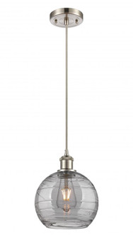 Athens Deco Swirl - 1 Light - 8 inch - Brushed Satin Nickel - Cord hung - Mini Pendant (3442|516-1P-SN-G1213-8SM)