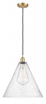 Berkshire - 1 Light - 16 inch - Satin Gold - Cord hung - Pendant (3442|516-1P-SG-GBC-164-LED)