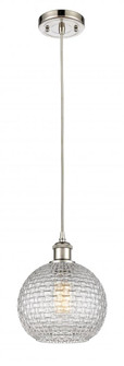 Athens - 1 Light - 8 inch - Polished Nickel - Cord hung - Mini Pendant (3442|516-1P-PN-G122C-8CL)