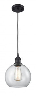 Athens - 1 Light - 8 inch - Matte Black - Cord hung - Mini Pendant (3442|516-1P-BK-G122C-8CL)