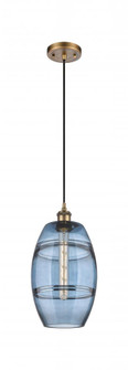 Vaz - 1 Light - 8 inch - Brushed Brass - Cord hung - Mini Pendant (3442|516-1P-BB-G557-8BL)