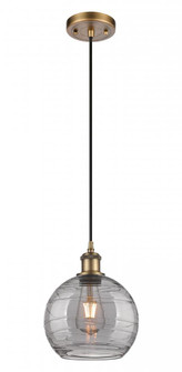 Athens Deco Swirl - 1 Light - 8 inch - Brushed Brass - Cord hung - Mini Pendant (3442|516-1P-BB-G1213-8SM)