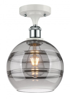 Rochester - 1 Light - 8 inch - White Polished Chrome - Semi-Flush Mount (3442|516-1C-WPC-G556-8SM)