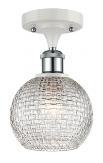 Athens - 1 Light - 6 inch - White Polished Chrome - Semi-Flush Mount (3442|516-1C-WPC-G122C-6CL)