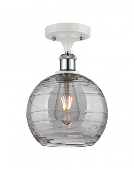 Athens Deco Swirl - 1 Light - 8 inch - White Polished Chrome - Semi-Flush Mount (3442|516-1C-WPC-G1213-8SM)