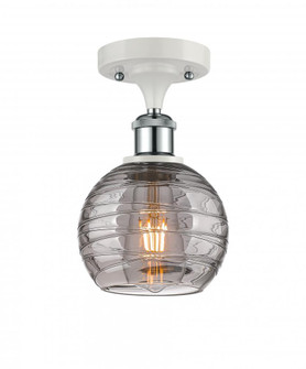 Athens Deco Swirl - 1 Light - 6 inch - White Polished Chrome - Semi-Flush Mount (3442|516-1C-WPC-G1213-6SM)