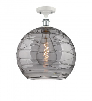 Athens Deco Swirl - 1 Light - 14 inch - White Polished Chrome - Semi-Flush Mount (3442|516-1C-WPC-G1213-14SM)