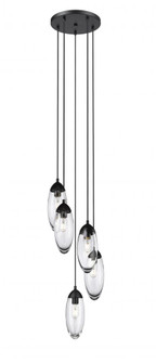 5 Light Chandelier (276|651P-5R-MB)